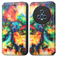 Leather Case Stands Fashionable Pattern Flip Cover Holder S02D for Huawei Honor Magic5 5G Mixed