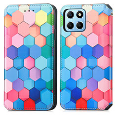 Leather Case Stands Fashionable Pattern Flip Cover Holder S02D for Huawei Honor X6 5G Colorful