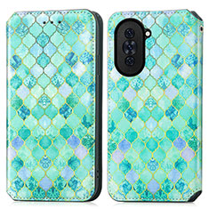 Leather Case Stands Fashionable Pattern Flip Cover Holder S02D for Huawei Nova 10 Green