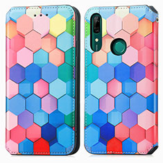 Leather Case Stands Fashionable Pattern Flip Cover Holder S02D for Huawei P Smart Z (2019) Colorful