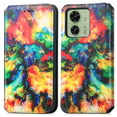 Leather Case Stands Fashionable Pattern Flip Cover Holder S02D for Motorola Moto Edge (2023) 5G Mixed