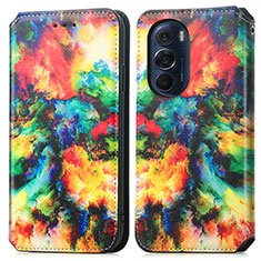 Leather Case Stands Fashionable Pattern Flip Cover Holder S02D for Motorola Moto Edge Plus (2022) 5G Mixed