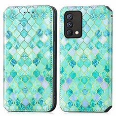 Leather Case Stands Fashionable Pattern Flip Cover Holder S02D for Realme GT Master 5G Green