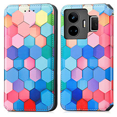 Leather Case Stands Fashionable Pattern Flip Cover Holder S02D for Realme GT Neo6 5G Colorful
