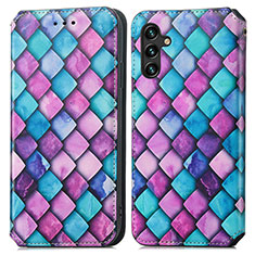 Leather Case Stands Fashionable Pattern Flip Cover Holder S02D for Samsung Galaxy A04s Purple
