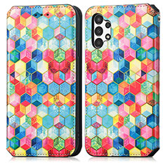 Leather Case Stands Fashionable Pattern Flip Cover Holder S02D for Samsung Galaxy A13 4G Mixed