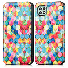 Leather Case Stands Fashionable Pattern Flip Cover Holder S02D for Samsung Galaxy F42 5G Mixed