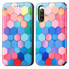 Leather Case Stands Fashionable Pattern Flip Cover Holder S02D for Sony Xperia 10 IV SO-52C Colorful