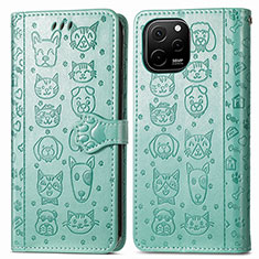 Leather Case Stands Fashionable Pattern Flip Cover Holder S03D for Huawei Enjoy 50z Green