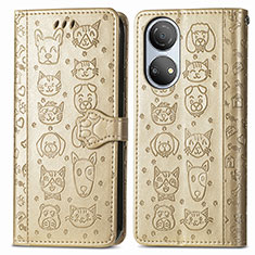 Leather Case Stands Fashionable Pattern Flip Cover Holder S03D for Huawei Honor X7 Gold