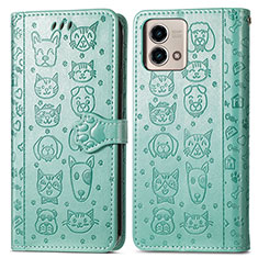 Leather Case Stands Fashionable Pattern Flip Cover Holder S03D for Motorola Moto G Stylus (2023) 4G Green