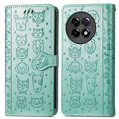 Leather Case Stands Fashionable Pattern Flip Cover Holder S03D for OnePlus Ace 2 Pro 5G Green