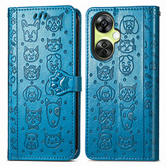 Leather Case Stands Fashionable Pattern Flip Cover Holder S03D for OnePlus Nord N30 5G Blue