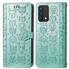 Leather Case Stands Fashionable Pattern Flip Cover Holder S03D for Realme GT Master 5G Green