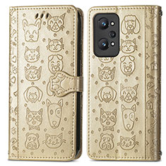 Leather Case Stands Fashionable Pattern Flip Cover Holder S03D for Realme GT Neo2 5G Gold