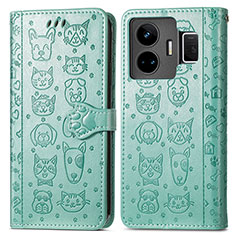 Leather Case Stands Fashionable Pattern Flip Cover Holder S03D for Realme GT Neo5 240W 5G Green