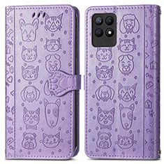 Leather Case Stands Fashionable Pattern Flip Cover Holder S03D for Realme Narzo 50 4G Purple