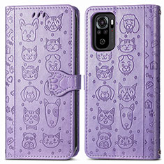 Leather Case Stands Fashionable Pattern Flip Cover Holder S03D for Xiaomi Redmi Note 11 SE India 4G Purple