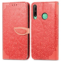 Leather Case Stands Fashionable Pattern Flip Cover Holder S04D for Huawei P40 Lite E Red