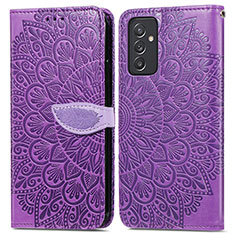 Leather Case Stands Fashionable Pattern Flip Cover Holder S04D for Samsung Galaxy A15 5G Purple