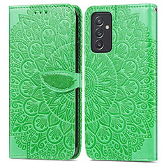 Leather Case Stands Fashionable Pattern Flip Cover Holder S04D for Samsung Galaxy A25 5G Green