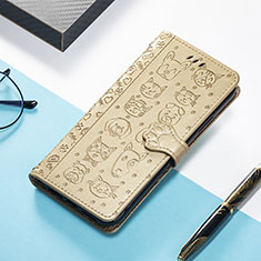 Leather Case Stands Fashionable Pattern Flip Cover Holder S04D for Xiaomi Redmi 11A 4G Gold
