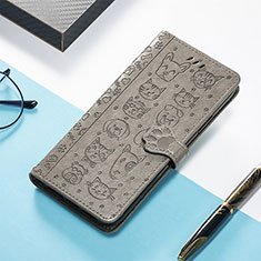 Leather Case Stands Fashionable Pattern Flip Cover Holder S04D for Xiaomi Redmi 11A 4G Gray