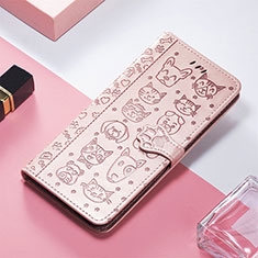 Leather Case Stands Fashionable Pattern Flip Cover Holder S04D for Xiaomi Redmi 11A 4G Pink