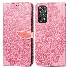 Leather Case Stands Fashionable Pattern Flip Cover Holder S04D for Xiaomi Redmi Note 12 Pro 4G Rose Gold