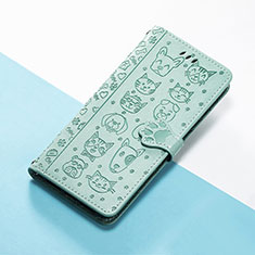 Leather Case Stands Fashionable Pattern Flip Cover Holder S05D for Google Pixel 6 Pro 5G Green