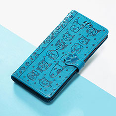 Leather Case Stands Fashionable Pattern Flip Cover Holder S05D for Google Pixel 7 Pro 5G Blue