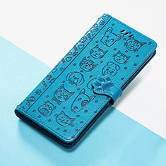 Leather Case Stands Fashionable Pattern Flip Cover Holder S05D for Huawei Enjoy 50 Blue