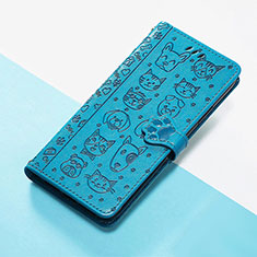 Leather Case Stands Fashionable Pattern Flip Cover Holder S05D for Huawei Honor 50 SE 5G Blue