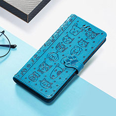 Leather Case Stands Fashionable Pattern Flip Cover Holder S05D for Huawei Honor 80 Pro Flat 5G Blue