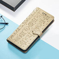 Leather Case Stands Fashionable Pattern Flip Cover Holder S05D for Huawei Honor 80 Pro Flat 5G Gold