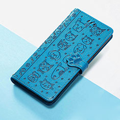 Leather Case Stands Fashionable Pattern Flip Cover Holder S05D for Huawei Nova 10 Pro Blue