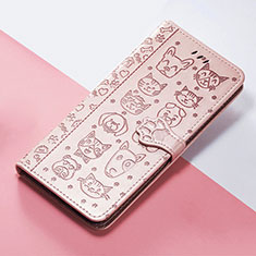 Leather Case Stands Fashionable Pattern Flip Cover Holder S05D for Huawei Nova 10 Pro Rose Gold