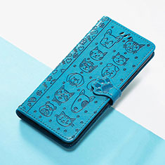 Leather Case Stands Fashionable Pattern Flip Cover Holder S05D for Huawei Nova 9 Pro Blue