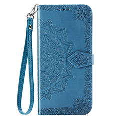 Leather Case Stands Fashionable Pattern Flip Cover Holder S05D for Samsung Galaxy M11 Blue