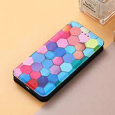 Leather Case Stands Fashionable Pattern Flip Cover Holder S06D for Google Pixel 6 Pro 5G Colorful