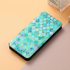 Leather Case Stands Fashionable Pattern Flip Cover Holder S06D for Huawei Enjoy 50z Green