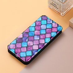 Leather Case Stands Fashionable Pattern Flip Cover Holder S06D for Huawei Enjoy 50z Purple