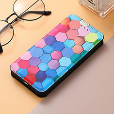 Leather Case Stands Fashionable Pattern Flip Cover Holder S06D for Huawei Honor 80 Pro 5G Colorful