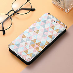 Leather Case Stands Fashionable Pattern Flip Cover Holder S06D for Huawei Honor 80 Pro Flat 5G White