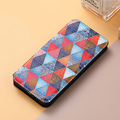 Leather Case Stands Fashionable Pattern Flip Cover Holder S06D for Huawei Honor Magic3 5G Brown