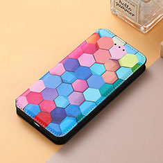 Leather Case Stands Fashionable Pattern Flip Cover Holder S06D for Huawei Honor Magic3 Pro 5G Colorful