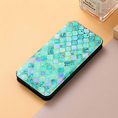 Leather Case Stands Fashionable Pattern Flip Cover Holder S06D for Huawei Honor Magic5 Pro 5G Green