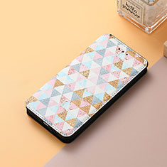 Leather Case Stands Fashionable Pattern Flip Cover Holder S06D for Huawei Honor X30i White