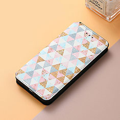 Leather Case Stands Fashionable Pattern Flip Cover Holder S06D for Huawei Honor X7b White