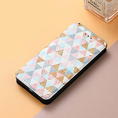 Leather Case Stands Fashionable Pattern Flip Cover Holder S06D for Huawei Nova 10 SE White